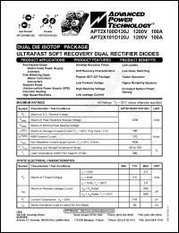 datasheet for APT2X100D120J by Advanced Power Technology (APT)