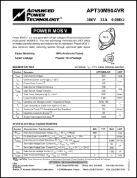 datasheet for APT30M90AVR by Advanced Power Technology (APT)