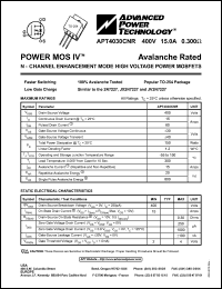 datasheet for APT4030CNR by Advanced Power Technology (APT)