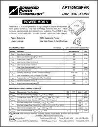 datasheet for APT40M35PVR by Advanced Power Technology (APT)