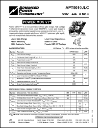 datasheet for APT5010JLC by Advanced Power Technology (APT)