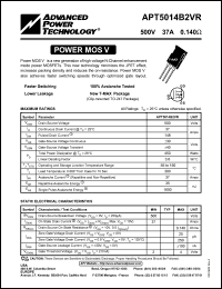 datasheet for APT5014B2VR by Advanced Power Technology (APT)
