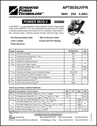 datasheet for APT8030JVFR by Advanced Power Technology (APT)