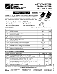 datasheet for APT8024LVFR by Advanced Power Technology (APT)