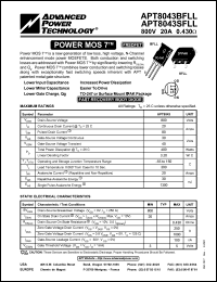 datasheet for APT8043BFLL by Advanced Power Technology (APT)