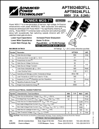 datasheet for APT8024LFLL by Advanced Power Technology (APT)