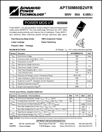 datasheet for APT50M80B2VFR by Advanced Power Technology (APT)