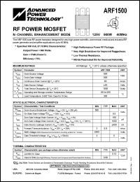 datasheet for ARF1500 by Advanced Power Technology (APT)