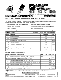 datasheet for ARF440 by Advanced Power Technology (APT)