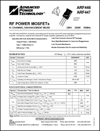 datasheet for ARF446 by Advanced Power Technology (APT)