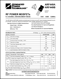 datasheet for ARF449B by Advanced Power Technology (APT)