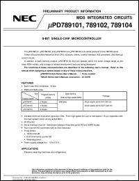 datasheet for UPD789101CT-XXX by NEC Electronics Inc.
