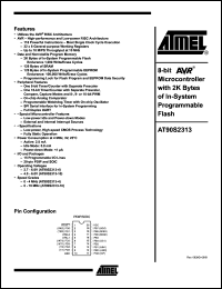 datasheet for AT90S2313-4PC by ATMEL Corporation