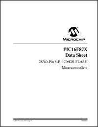 datasheet for PIC16LF873T-20/SO by Microchip Technology, Inc.