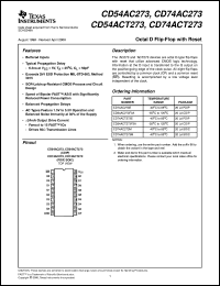 datasheet for CD54AC273F3A by Texas Instruments