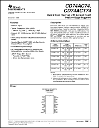 datasheet for CD54ACT74F3A by Texas Instruments