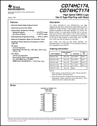 datasheet for CD54HC174F by Texas Instruments