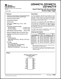 datasheet for CD54HC74F by Texas Instruments