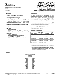 datasheet for CD54HCT174F by Texas Instruments