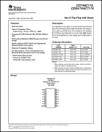 datasheet for CD74AC174E by Texas Instruments