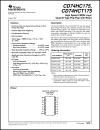 datasheet for CD74HC175M by Texas Instruments
