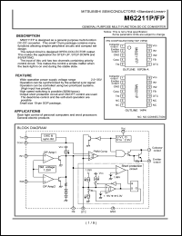 datasheet for M62211P by Mitsubishi Electric Corporation, Semiconductor Group