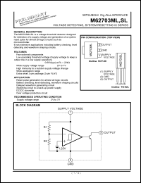 datasheet for M62703SL by Mitsubishi Electric Corporation, Semiconductor Group