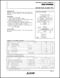datasheet for 2SC1946A by Mitsubishi Electric Corporation, Semiconductor Group