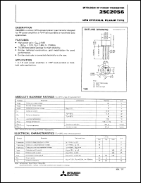 datasheet for 2SC2056 by Mitsubishi Electric Corporation, Semiconductor Group