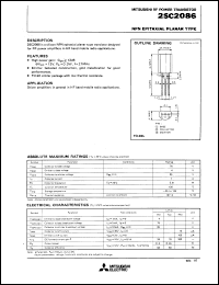 datasheet for 2SC2086 by Mitsubishi Electric Corporation, Semiconductor Group