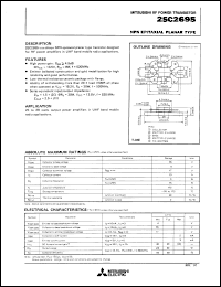 datasheet for 2SC2695 by Mitsubishi Electric Corporation, Semiconductor Group