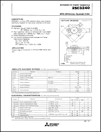 datasheet for 2SC3240 by Mitsubishi Electric Corporation, Semiconductor Group