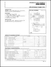 datasheet for 2SC3908 by Mitsubishi Electric Corporation, Semiconductor Group