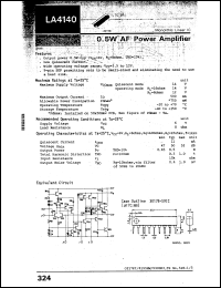 datasheet for LA4140 by SANYO Electric Co., Ltd.