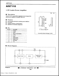 datasheet for AN7110 by Panasonic - Semiconductor Company of Matsushita Electronics Corporation
