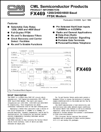 datasheet for FX469DW by Consumer Microcircuits Limited