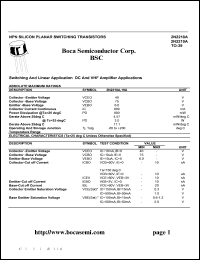 datasheet for 2N2218A by 