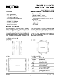 datasheet for MX26C2000BMC-10 by 