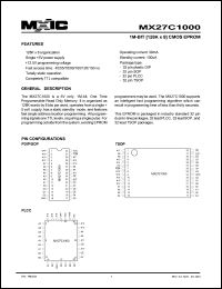 datasheet for MX27C1000PC-10 by 