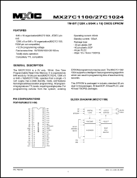 datasheet for MX27C1024PC-55 by 