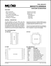 datasheet for MX27C2000API-15 by 