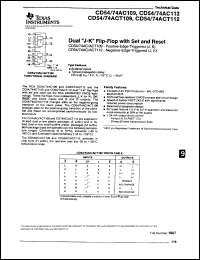 datasheet for CD54AC109F3A by Texas Instruments