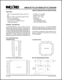 datasheet for MX27C2048TC-12 by 