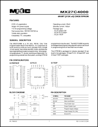 datasheet for MX27C4000PC-10 by 