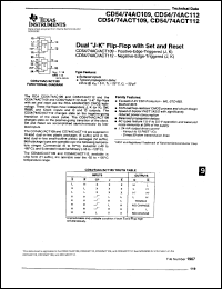 datasheet for CD74AC109E by Texas Instruments