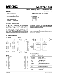 datasheet for MX27L1000PI-12 by 