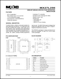 datasheet for MX27L256PI-12 by 