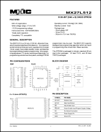 datasheet for MX27L512TC-25 by 