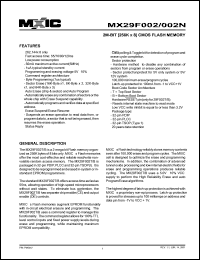 datasheet for MX29F002TTC-55 by 