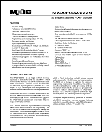 datasheet for MX29F022BQC-70 by 